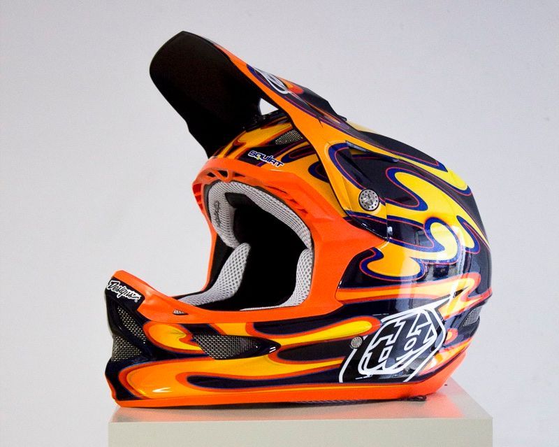 Brugt Troy Lee Designs D3 SQUIRT carbon fiber BLACK/ORANGE size XS Cycling Accessories