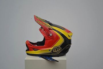 Brugt Troy Lee Designs D3 MIRAGE carbon fiber RED/YELLOW size L Cycling Accessories
