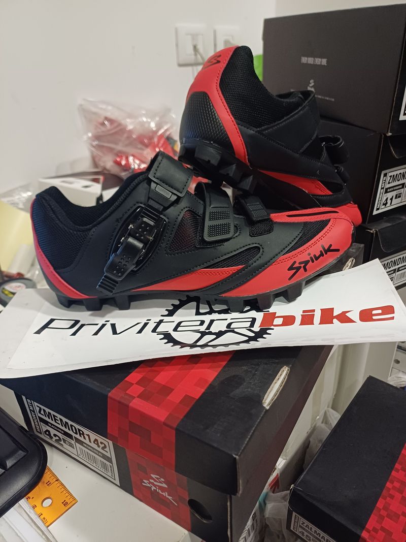 Spiuk SCARPE MTB MEMORY BLACK/RED 42 - ZMEMOR142 2023 Cycling Shoes usato