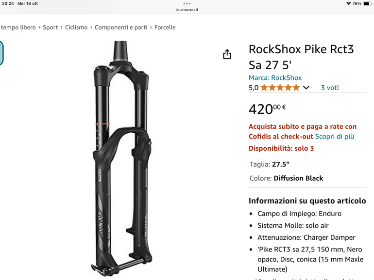 RockShox pike Rct3 2017