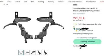 Tweedehands Sram level bronze 4 piston 2022 Brakes