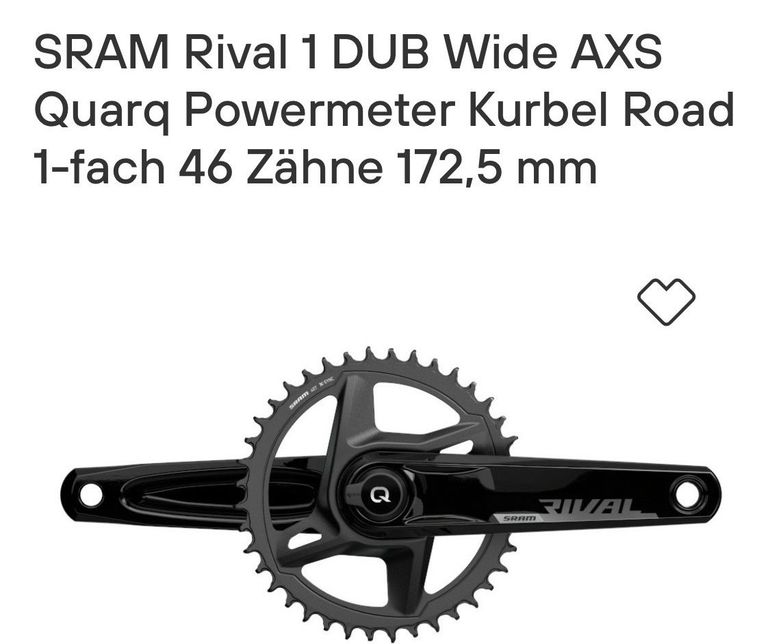 SRAM RIVAL クランク QUARQ パワーメーター 12s 172.5 SRAM Rival AXS