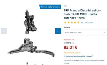 Tektro, TRP Freno a Disco Idraulico mtb 4 pistoncini  - Slate T4 HD-M806