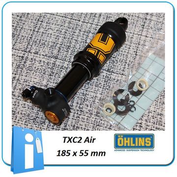 Brugt Öhlins TXC2 AIR 185 x 55 mm 185x55 ohlins 185x 48, 5 / 50 / 52, 5 Trunnion shock 2023 Rear Suspension