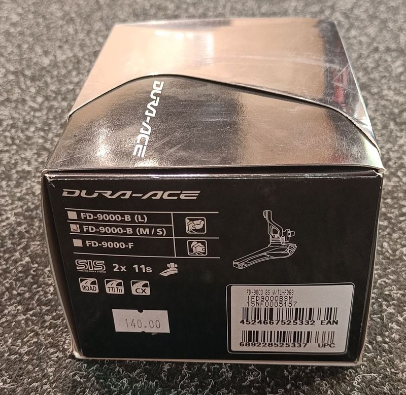 Used Shimano Dura-Ace FD-9000-B (M/S) 2x11s Drivetrain & Pedals