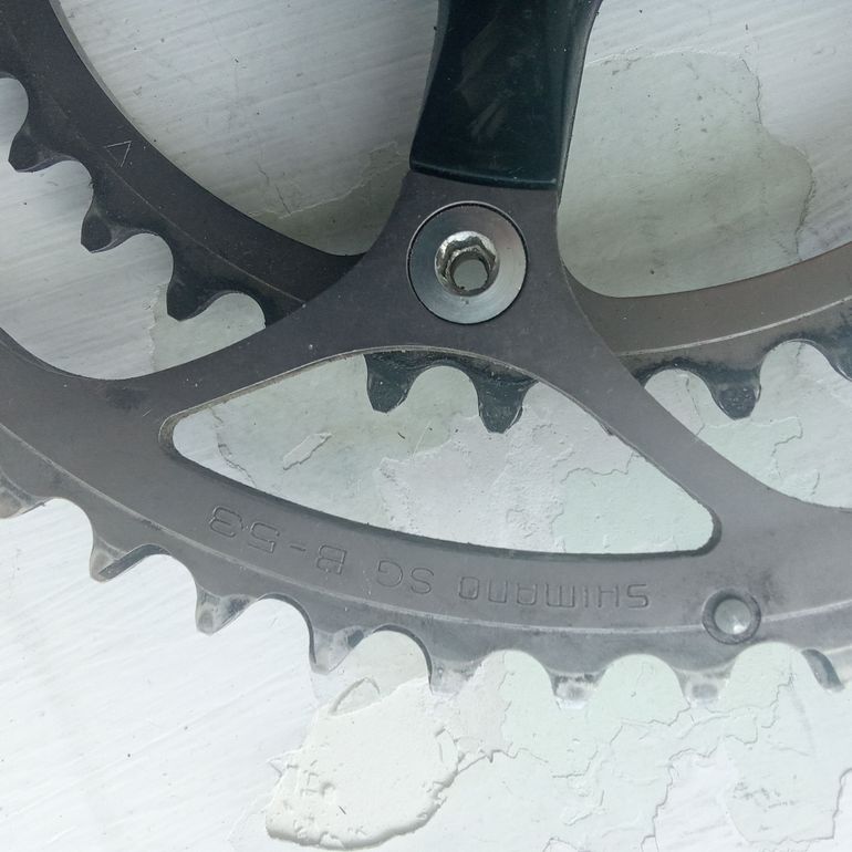 Used Shimano guarnitura carbonio 53 39 pedali 172.5 perno quadrato bb 100 2015 bike — image 7 of 7