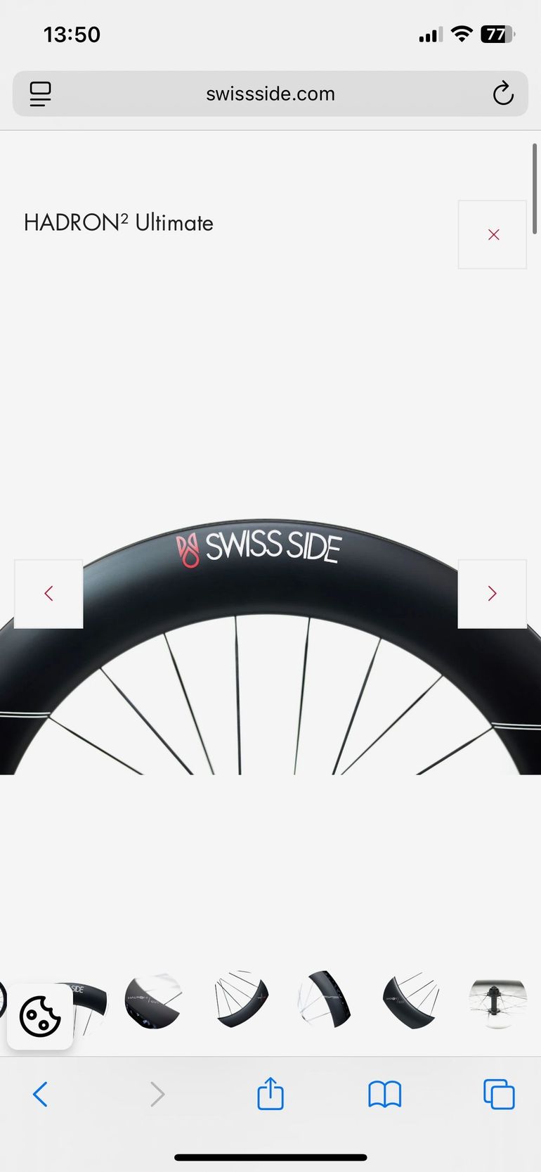 Used SwissSide Swiss Side full carbon Hadron2 classic wielset DT Swiss 370 naven 2025 bike — image 6 of 7