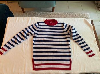 Used Tommy Hilfiger , pull rayé bleu marine et rouge, en Coton Épais Femme M 2022 bike