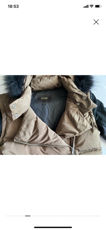 Used maje Superbe Doudoune femme marque ,duvet et plume Kaki et Noir 2022 bike — image 8 of 13