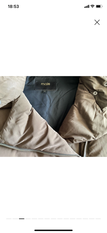 Used maje Superbe Doudoune femme marque ,duvet et plume Kaki et Noir 2022 bike — image 7 of 13