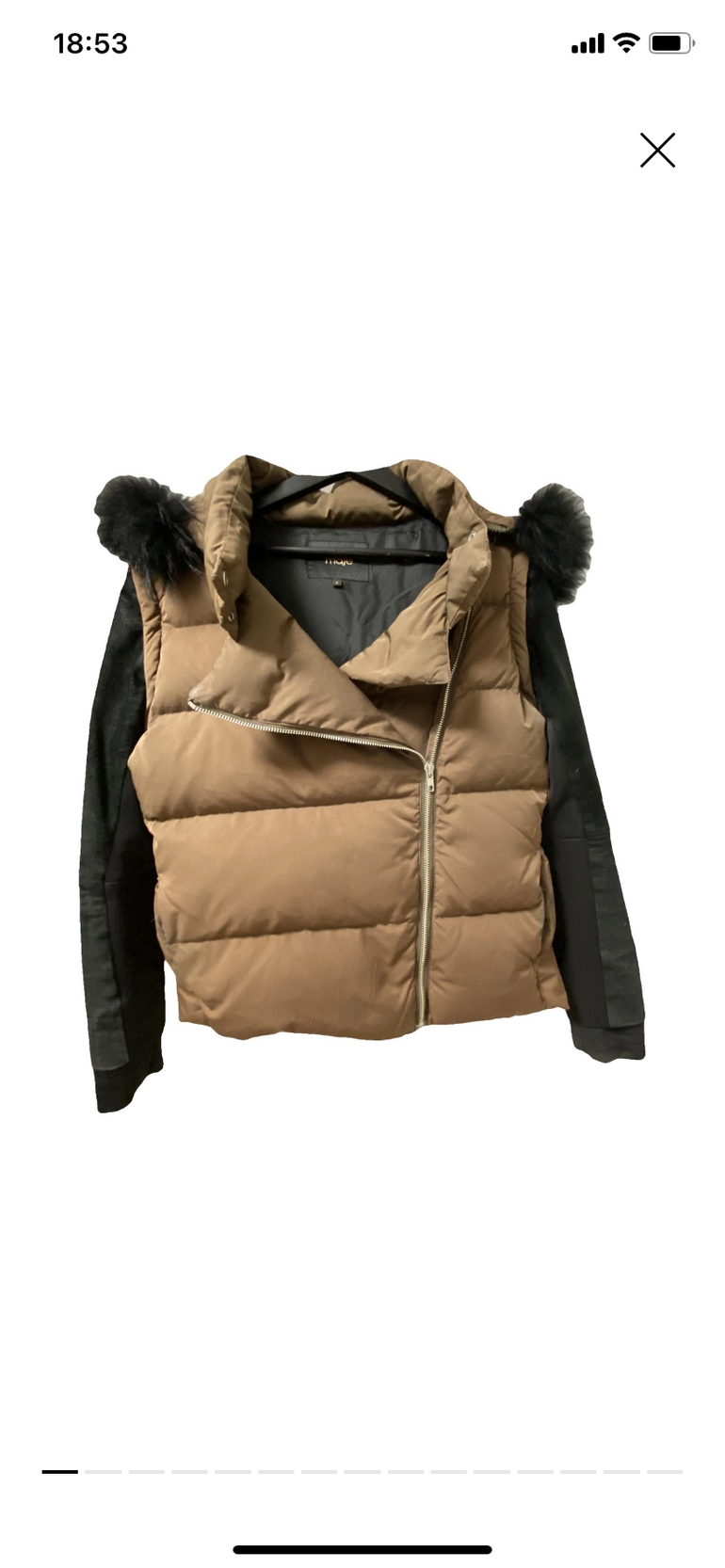 Used maje Superbe Doudoune femme marque ,duvet et plume Kaki et Noir 2022 bike — image 6 of 13