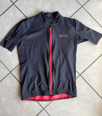 Použité Santini Maillot vélo Santini – Taille L – Gris/Rose (Corail) – Très bon état 2024 Cycling Clothing