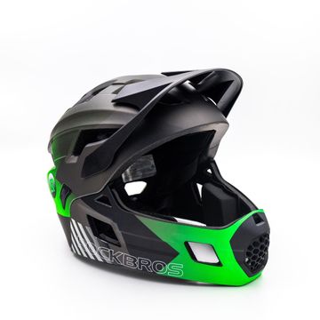 Gebrauchtes Kask Children's helmet with detachable chin guard FULL FACE off-road Rockbros TS-61 Green Cycling Accessories