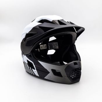 Rockbros, Childrens helmet with detachable chin guard FULL FACE off-road  TS-61 Gray