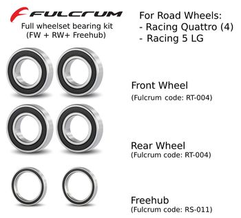 Fulcrum, Racing Quattro & Racing 5 - Full bearing kit - FW + RW + Freehub