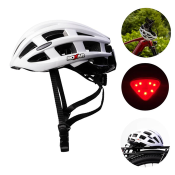 Used Roxar Street Helmet with Built-in Light - White Cycling Accessories