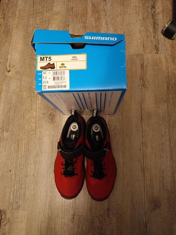 Used Shimano MT5 SPD RED 2018 Cycling Shoes