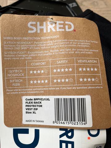 Used shred Flexi Back Protector Vest Zip 2023 bike — image 3 of 3