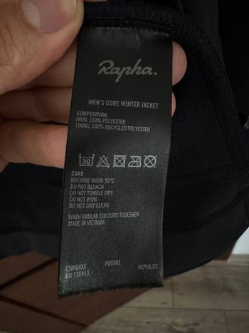 Used Rapha mens core winter- acket-black 2025 bike — image 5 of 6