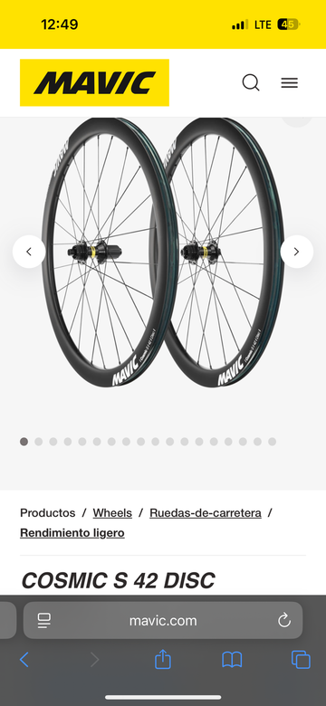 Mavic cosmic s 42 disc 2024 bike d'occasion — image 2 sur 4