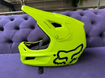 Brugt Fox Rampage Full Face Helmet Fluorescent Yellow 2024 bike — billede 3 af 5