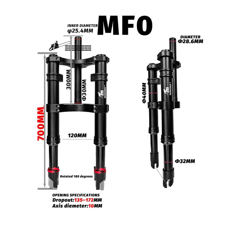 Used monorim MD0/ME0/MF0 dospensione idraulica anteriore per mini/pieghevole/strada/città/fattire ebike- 2025 bike — image 3 of 8