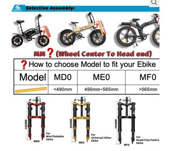 Used monorim MD0/ME0/MF0 dospensione idraulica anteriore per mini/pieghevole/strada/città/fattire ebike- 2025 bike — image 8 of 8