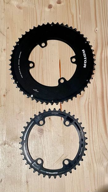 Corona Pista ROTOR NoQ, 144mm BCD, 5 Bracci, Alluminio Nero