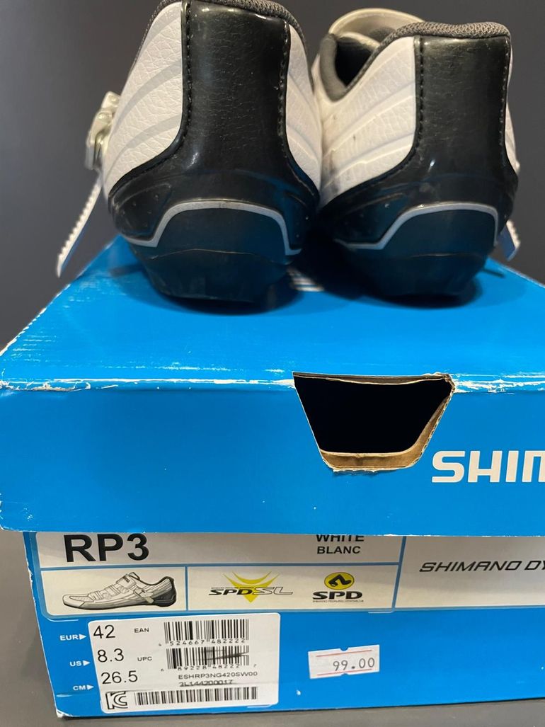 Used Shimano RP3 Cycling Shoe White 42 2022 bike — image 4 of 4