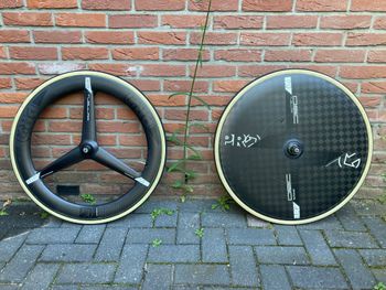 Pro, FRONT WHEEL 3-SPOKE  DISC WHEEL tubular rim brake