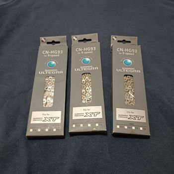 Shimano, set 3 catene  XT 770 9v