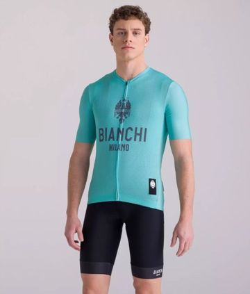 Używany Bianchi Milano Maillot Manches Courtes CLASSIC Céleste 2025 Cycling Clothing