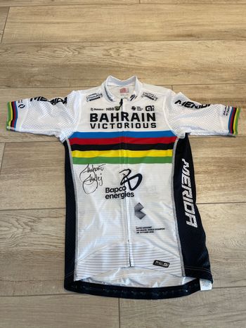 Used BAHRAIN VICTORIUS Autografata Matej Mohoric 2023 Cycling Clothing