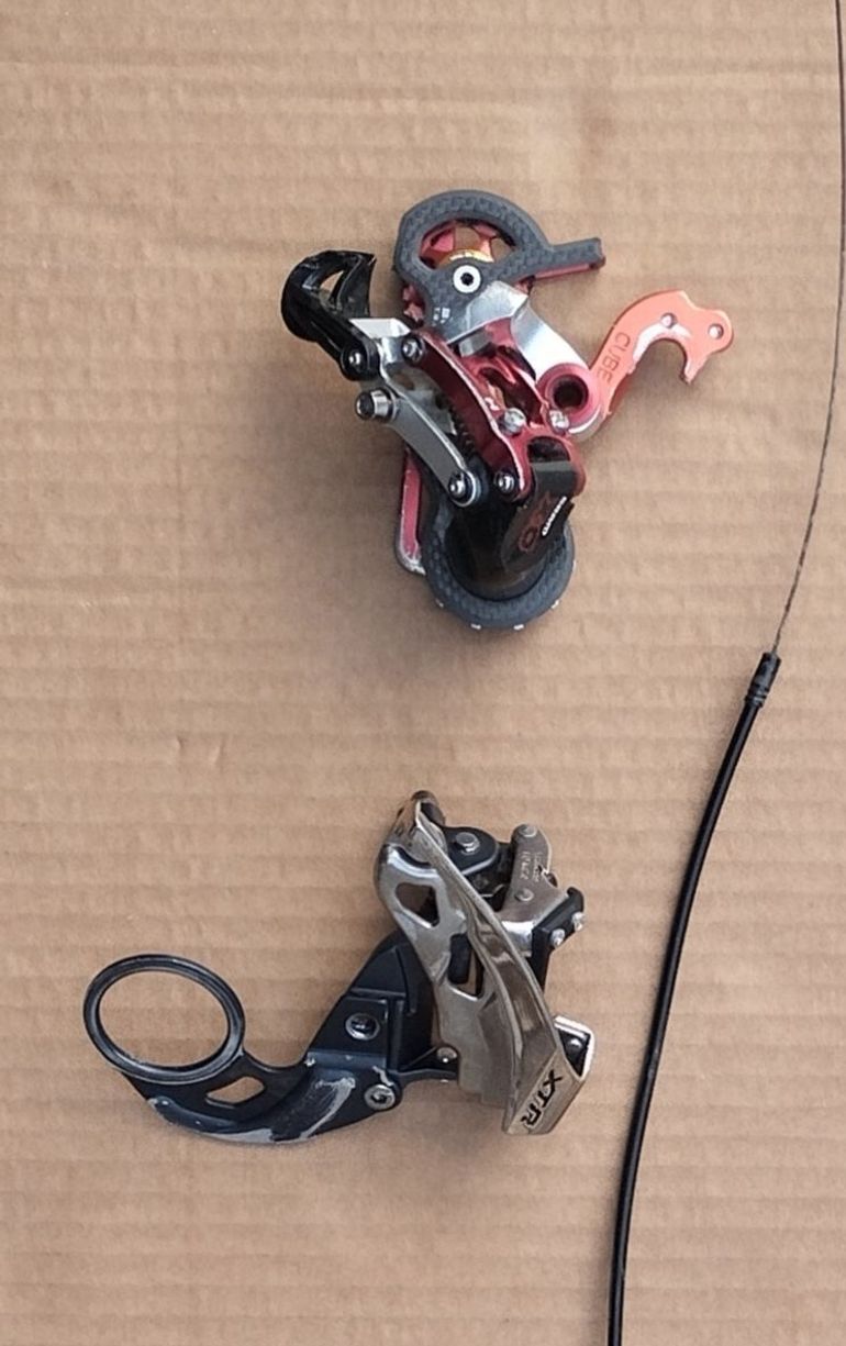 Commandes SRAM X-O 9V Carbone Rouge - Ensemble Gauche/Droit Occasion VTT