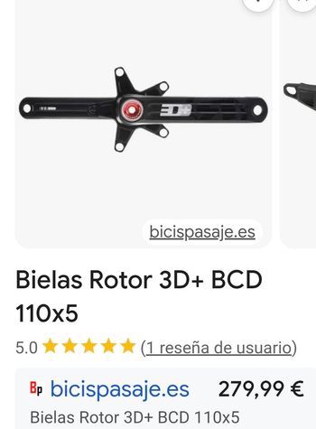 Rotor, Bielas  3D+ 170mm, con platos y cazoletas.