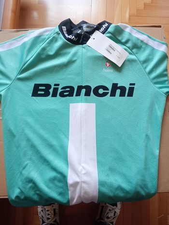 Maillot Cyclisme Vintage Bianchi - XL - Manches Courtes - 1/4 Zip - Italie