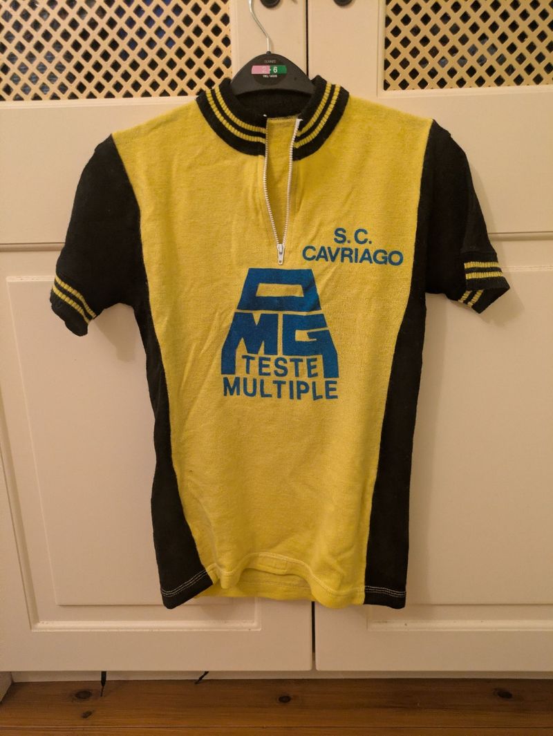 Anon Vintage wool jersey small 1984 Cycling Clothing usato