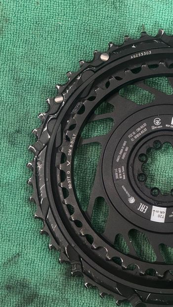 Used Sram RED AXS Chainring Power Meter Kit (Black/Silver) (2 x 12 Speed) (E1) (Inner & Outer) (50/37T) (Direct Mount) 2025 bike — image 6 of 6