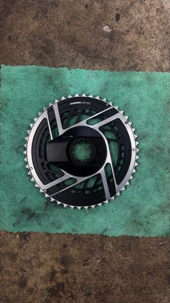 Sram, RED AXS Chainring Power Meter Kit (Black/Silver) (2 x 12 Speed) (E1) (Inner & Outer) (50/37T) (Direct Mount)
