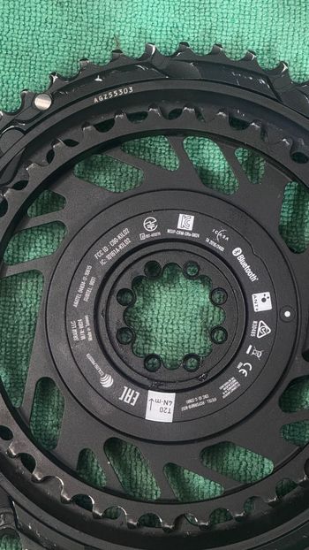 Used Sram RED AXS Chainring Power Meter Kit (Black/Silver) (2 x 12 Speed) (E1) (Inner & Outer) (50/37T) (Direct Mount) 2025 bike — image 5 of 6