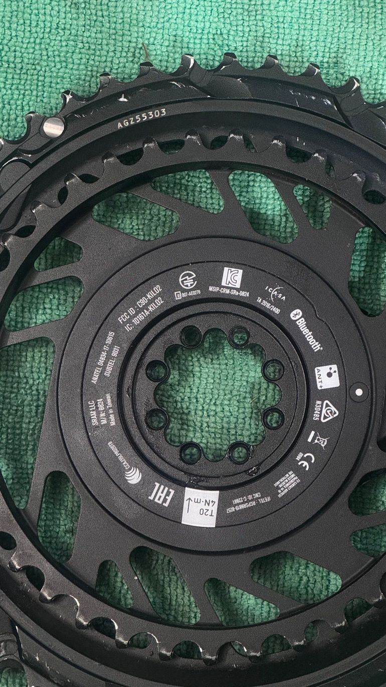 Used Sram RED AXS Chainring Power Meter Kit (Black/Silver) (2 x 12 Speed) (E1) (Inner & Outer) (50/37T) (Direct Mount) 2025 bike — image 5 of 6
