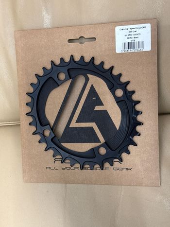 Alugear, Chainring 1-speed  34T Oval for SRM 104 BCD Aero Black MTB