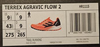 Adidas, Zapatillas deportivas  Terrex Agravic en talla 43 1/3.- Diseño en tonos naranja- Modelo Terrex Agravic