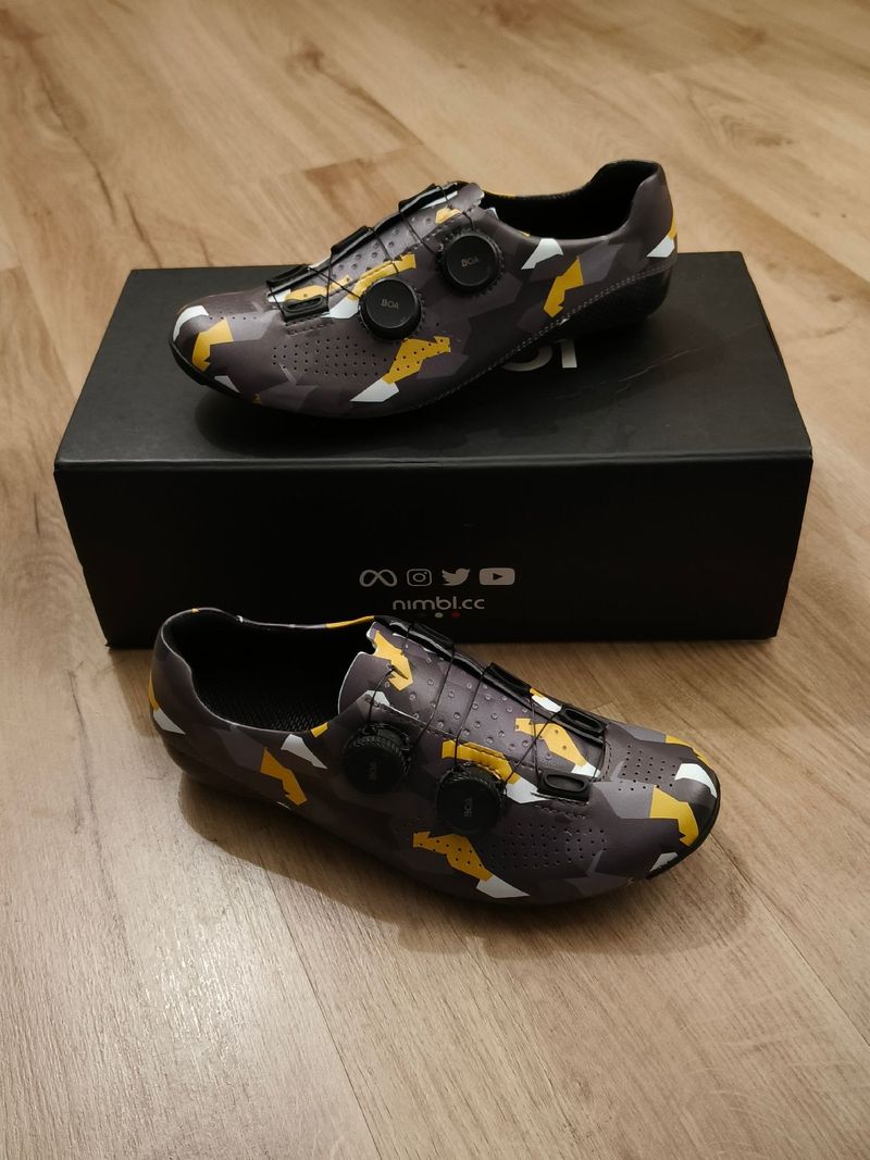 Brugt Nimbl Sapatos de Ciclismo Ultimate Carbon edição Limitada Team Visma "Novos" 2024 Cycling Shoes