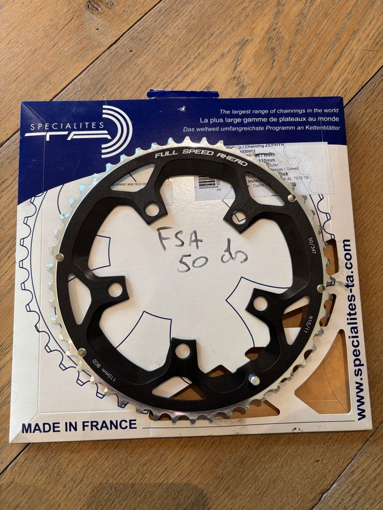 Used Spécialités T.A. Specialites TA Zephyr Chainrings Road 110mm Compact Shimano 50D 9/10V bike — image 3 of 3