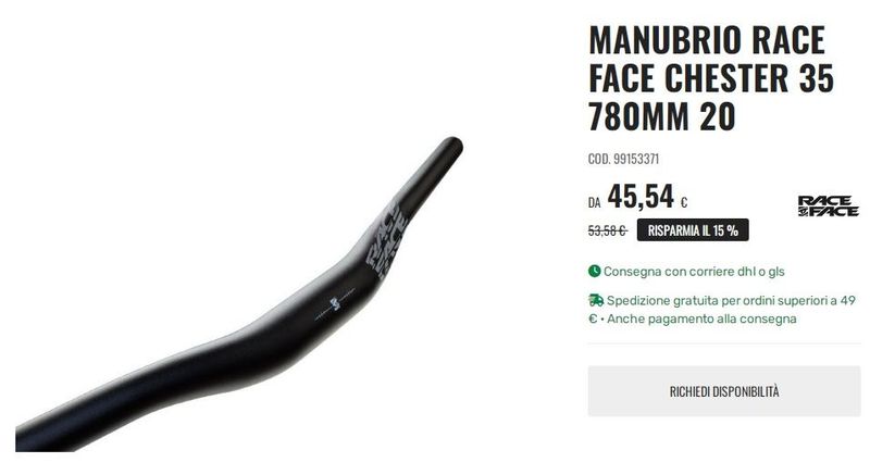 Brugt Race Face Chester Handlebar 35mm Cockpit