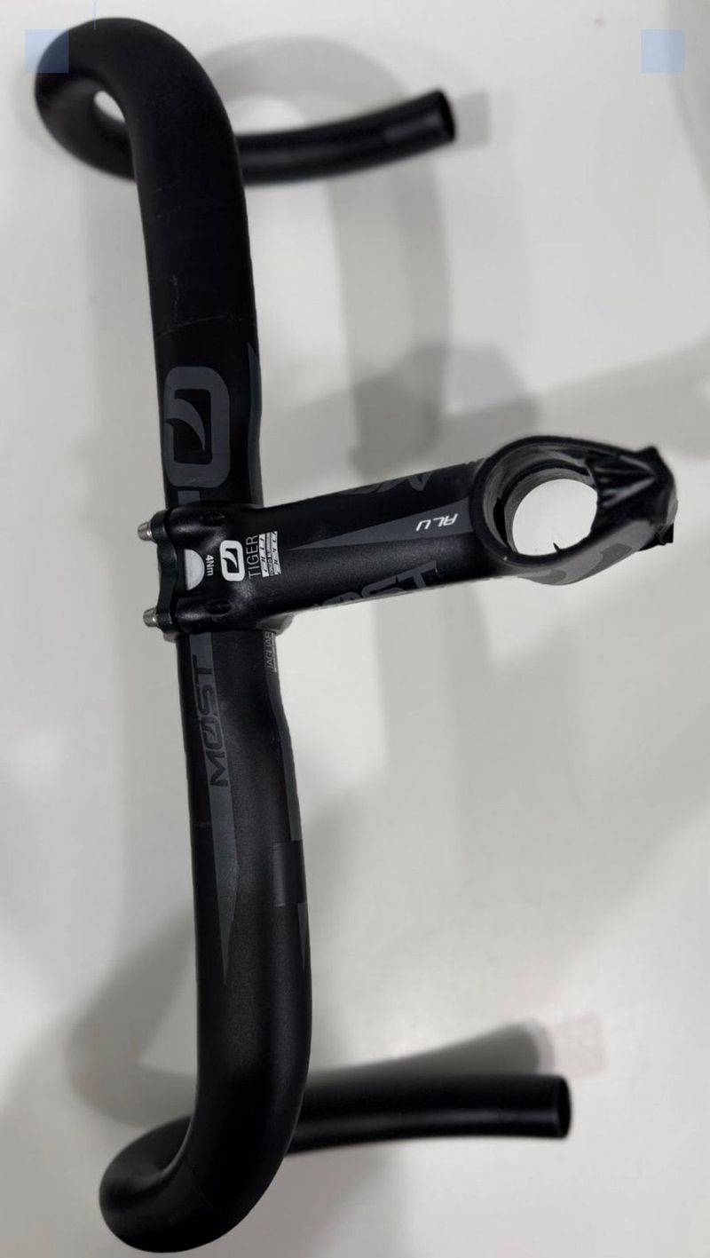 Used Pinarello Alu handlebar MOST JAGUAR AERO XA TICR - 43cm+stem MOST ALU TIGER - 13 cm 2018 Cockpit