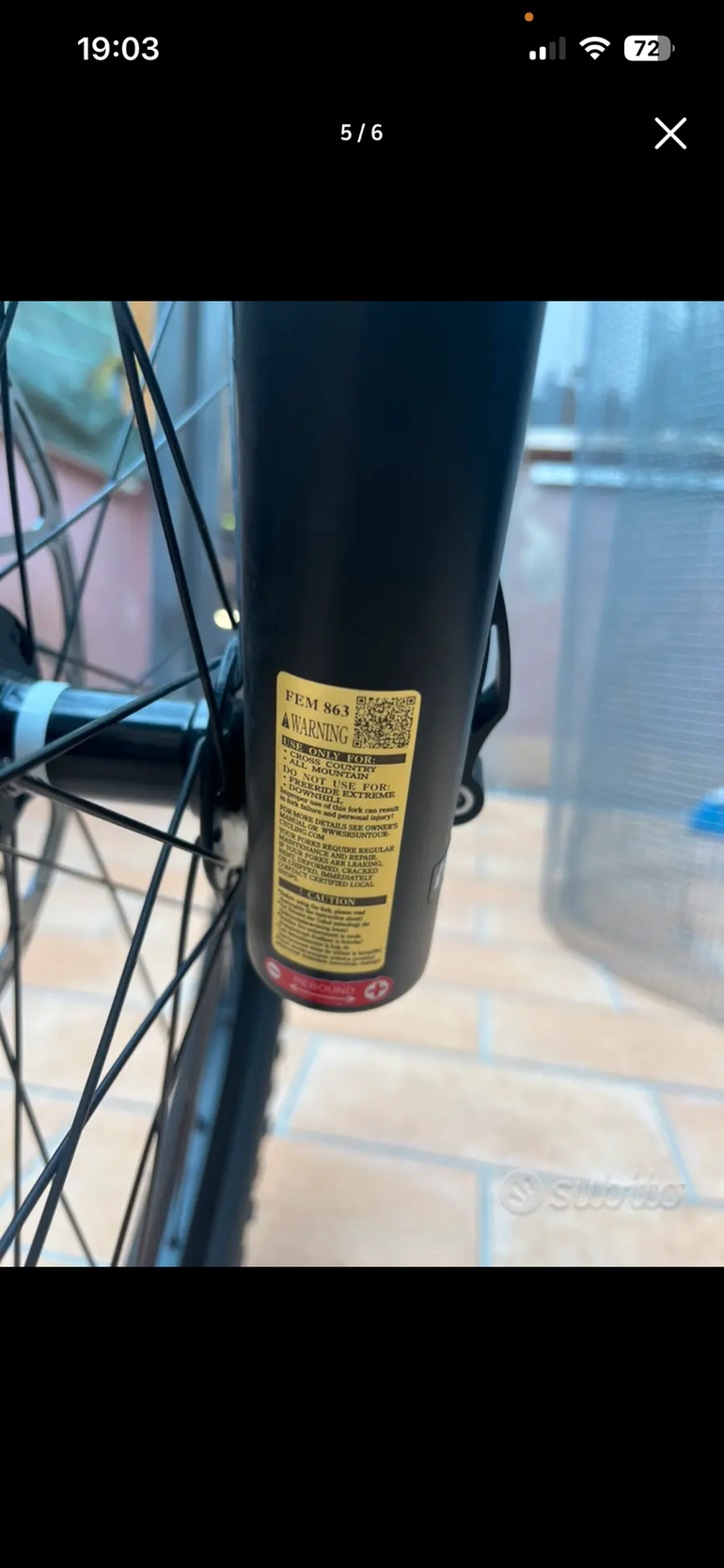 Used Sr Suntour Forcella SR Santour (Nuova) 2025 bike — image 6 of 6