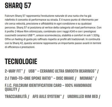 Fulcrum Sharq 57 Carbon Disc Brake Wheelset bike de segunda mano — imagen 7 de 10