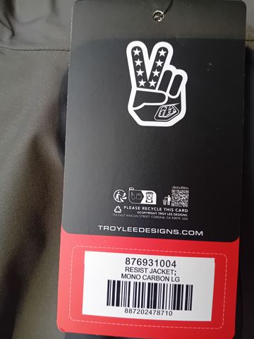 TLD Troy Lee Designs Resist Jacket Mono Carbon L 2025 bike usato — immagine 6 di 6